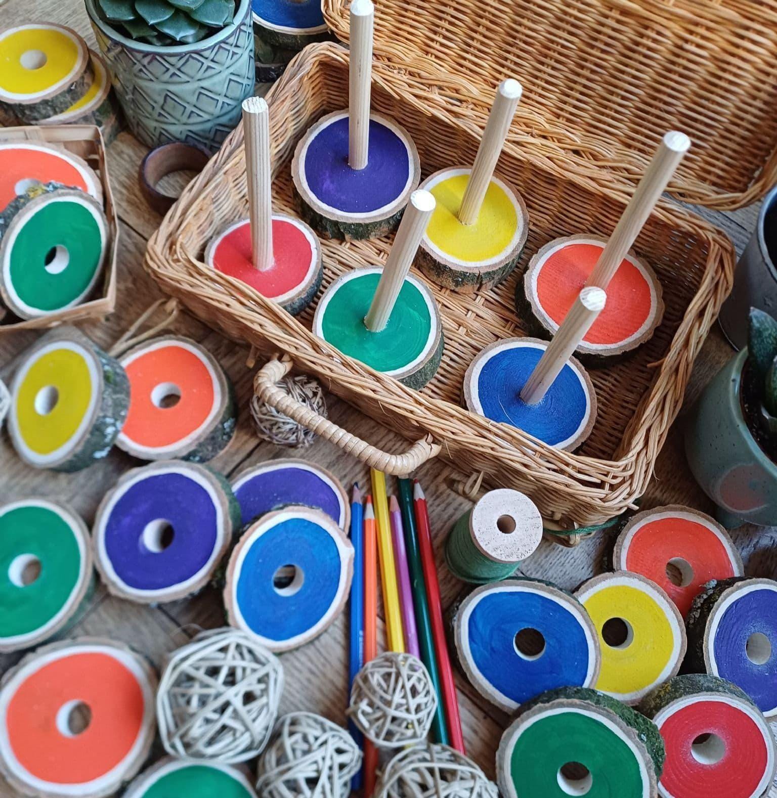 Colourful Log Slice Stackers