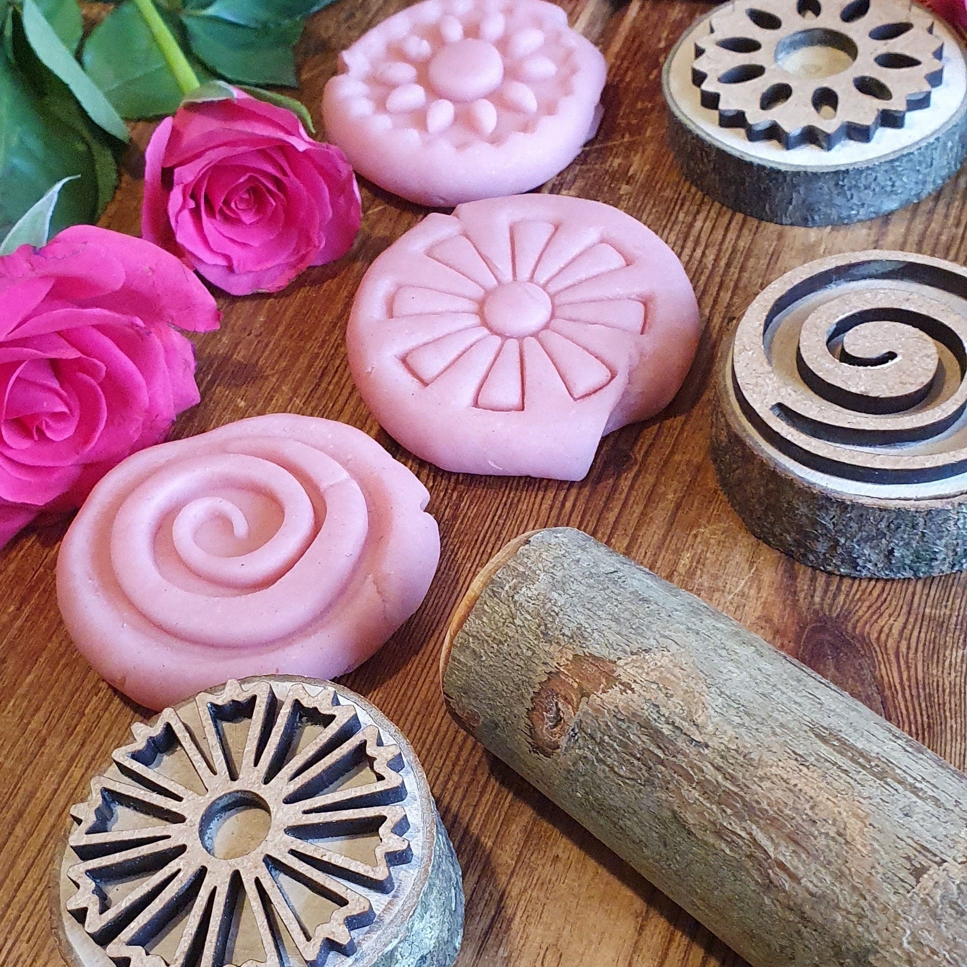 Geometric Flower Playdough Stamps - Set of 6