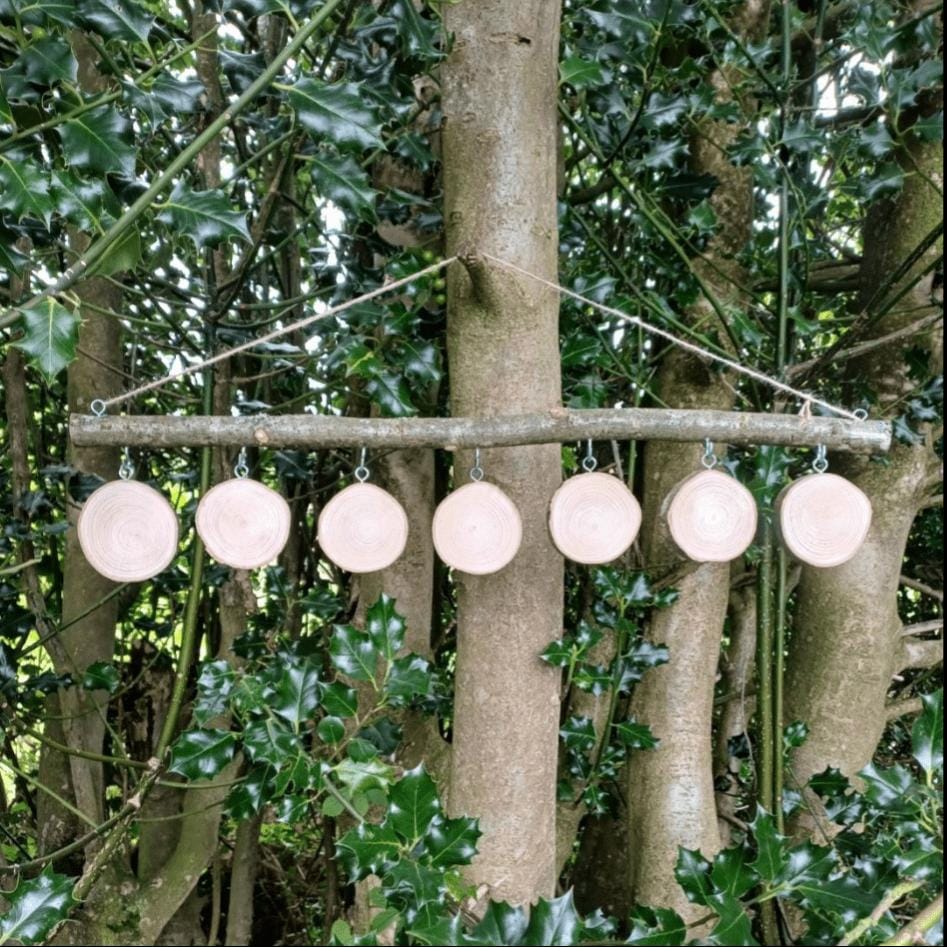 Blank Log Slice Hanging Set — Create Your Own Visual Timetable or Number Line