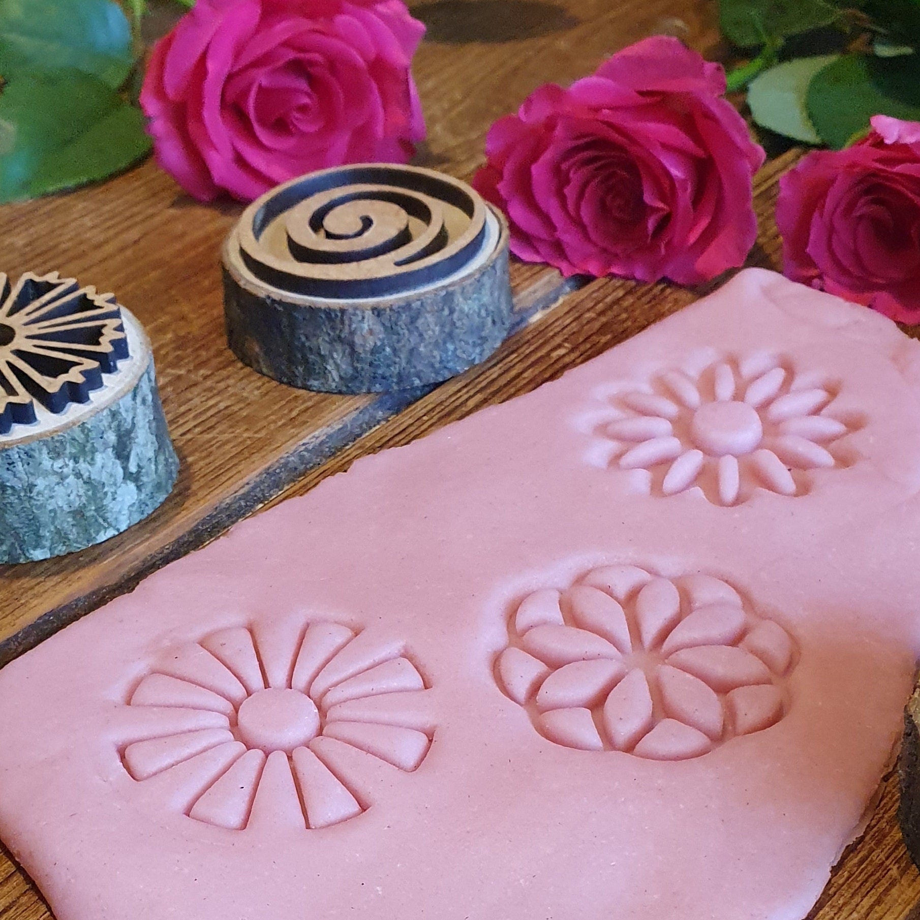 Geometric Flower Playdough Stamps - Set of 6