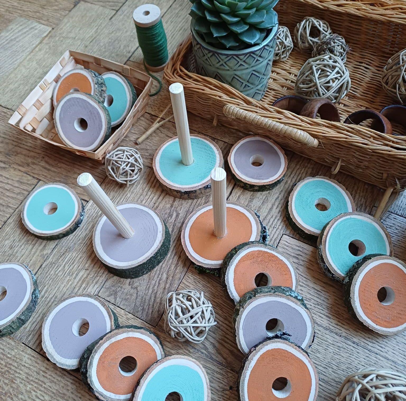 Colourful Log Slice Stackers