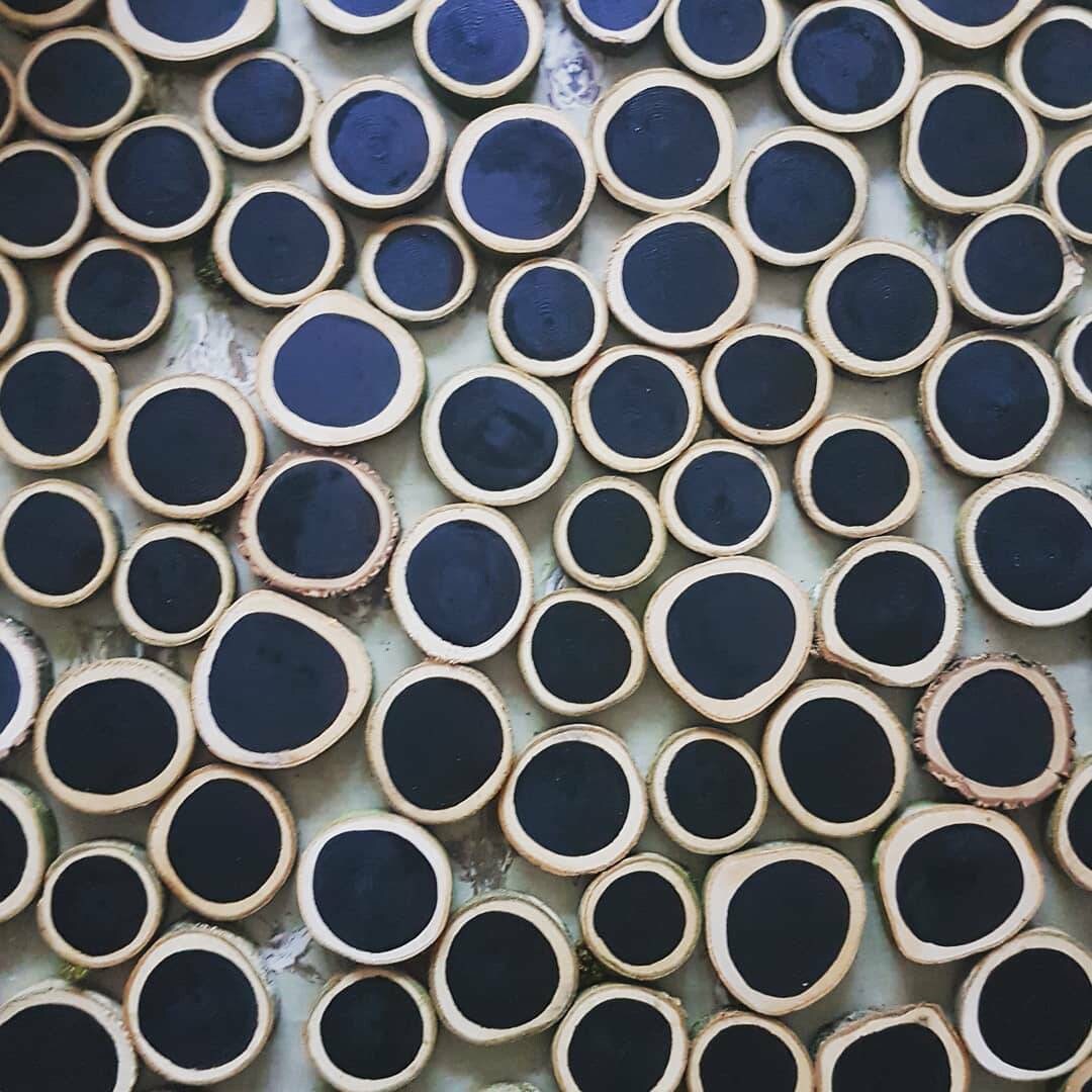 Chalkboard Painted Log Slices