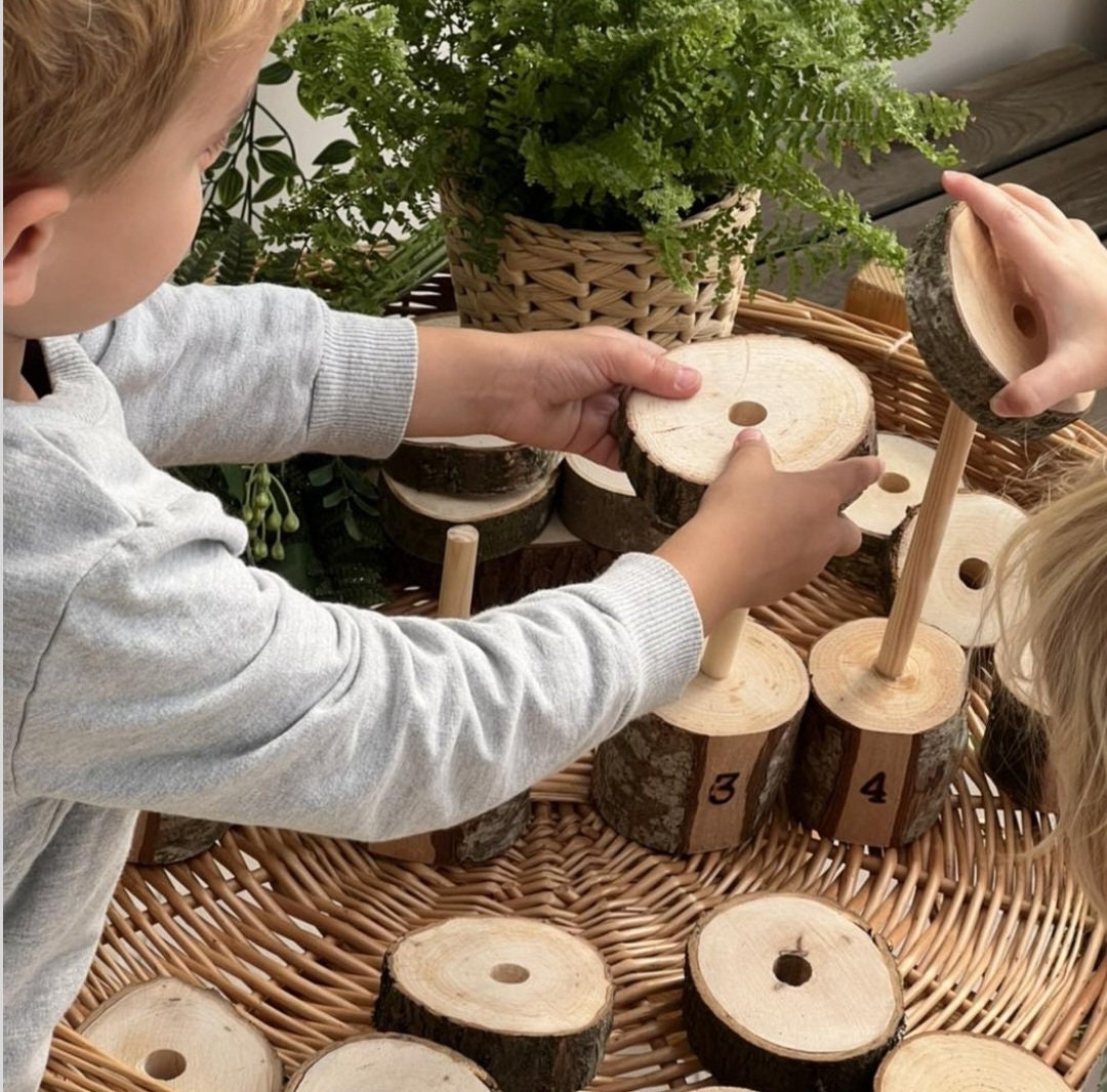 Rustic Log Slice Stacker