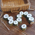 Woodburned Number Threading Set with 'Needle'