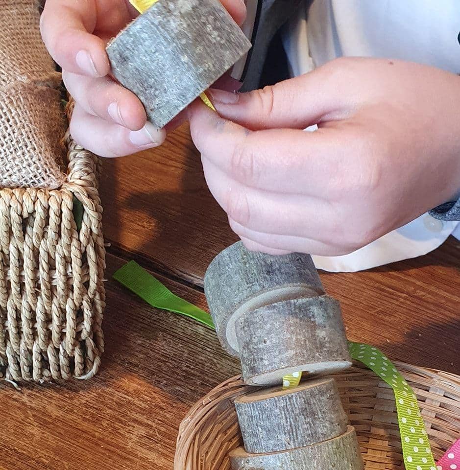 Natural Log Slice Threading Beads - Set of 25