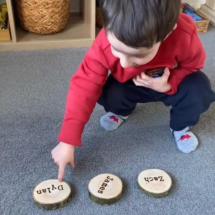 Personalised Wood Burned Log Slice - Name or Word