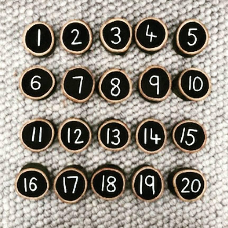 Chalkboard Painted Log Slices