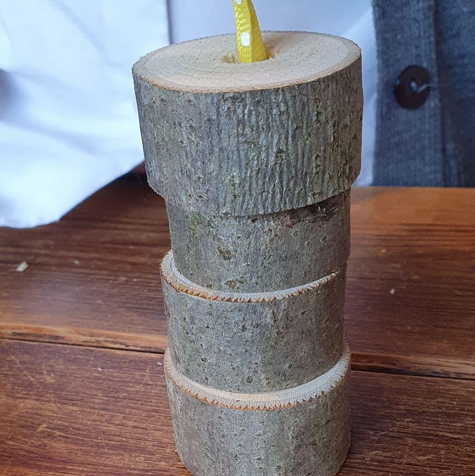 Natural Log Slice Threading Beads - Set of 25